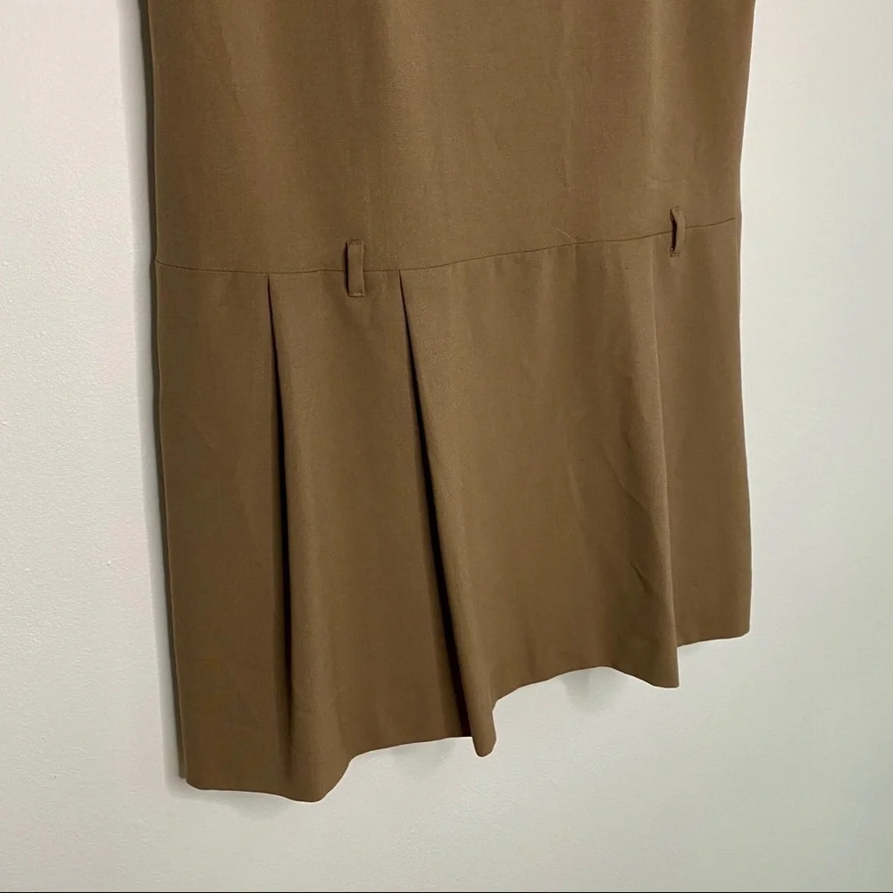 Calvin Klein Tan/ Camel Brown Pleated Dress - Picture 3 of 6